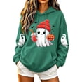 thumbnail image 3 of Halloween Oversized Sweatshirt for Women Lightweight Pullover Cute Print Hoodies with Kangaroo Pocket Funny Long Sleeve Tops, 3 of 7