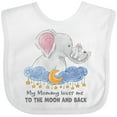 thumbnail image 3 of Inktastic My Mommy Loves Me to the Moon and Back Elephant Family Boys or Girls Baby Bib, 3 of 4