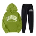 thumbnail image 2 of Los Angeles Hoodie and Sweatpants Set for Women Fall Winter Hooded Sweatshirt and Jogger 2 Piece Set Women's Tracksuit, 2 of 6
