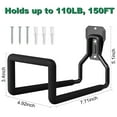 thumbnail image 3 of AnTom Wall Mount Metal Garden Hose Holder, Durable Hose Hanger Garage Storage Holds up to 110LB for Outdoor (2pc Black), 3 of 6