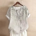 thumbnail image 4 of Womens Tops Boho Tunic Cotton-Linen Relaxed Fit Button Down Shirts Water Resistant Tee Shirts Cute Dressy Casual Clothing, Mint Green,XXL, 4 of 4