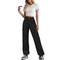 thumbnail image 6 of Eddoyee Womens High Waist Cargo Wide Leg Denim Pants Stretch Casual Jeans S-XXL, 6 of 6