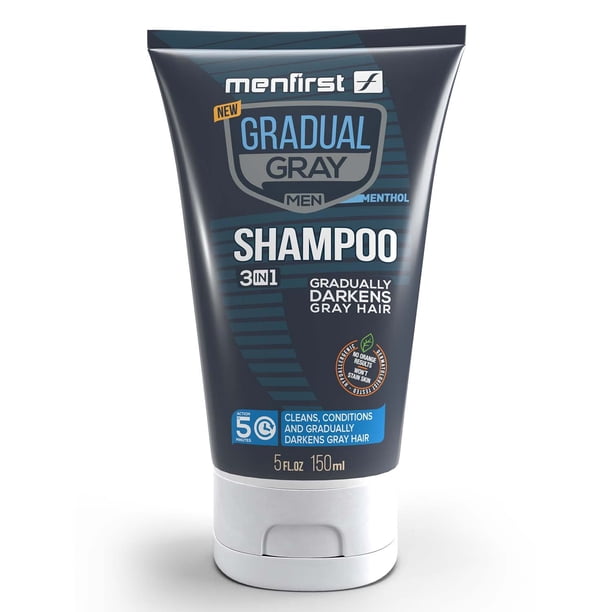 MENFIRST Gradual Grey Champú y acondicionador para oscurecer el cabello 3 en 1 para hombres Reduce gradualmente el color del cabello gris y blanco para obtener resultados de apariencia natural