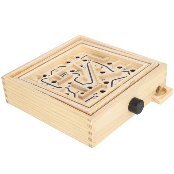 Wooden Labyrinth Board Game, Challenging Wooden Toy, Exquisite Wooden Useful Educational for Children Parent-Child