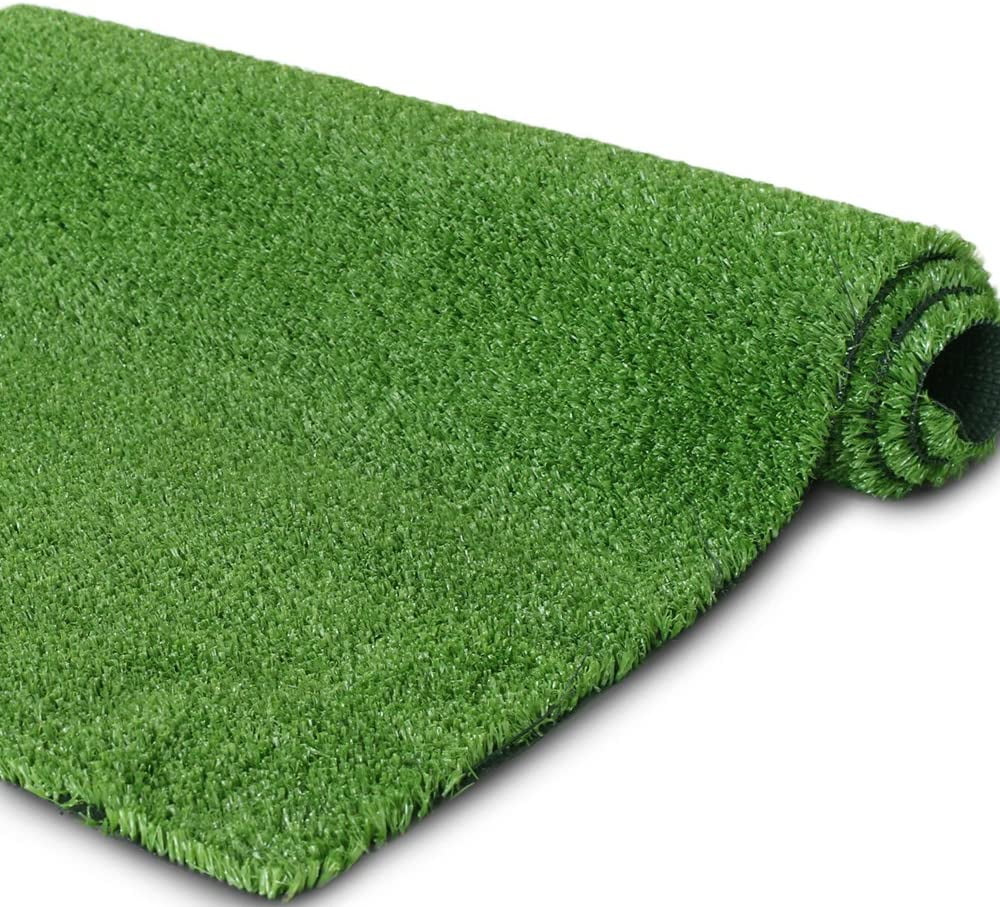 Artificial Grass Turf Lawn 10 Feet x 12 Feet 0.4 Pile Height Indoor Outdoor Rugs Synthetic Grass Mat Fake Grass 