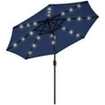 thumbnail image 1 of Outsunny 9ft Solar Patio Umbrella with LED Lights Tilt Canopy, Navy Blue, 1 of 10
