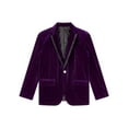 thumbnail image 3 of inhzoy Kids Boys Velvet Blazer Suit Jacket Gentleman Formal Jacket Outerwear,Sizes 4-16 Dark Purple 4, 3 of 5