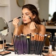 thumbnail image 6 of Cheap Makeup Brushes - Eyeshadow Brush Set, 20pcs Professional Cosmetic Brush Set, Soft Synthetic Fiber, Face Eyeshadow Eyebrow Lip, Chic Stylish Design, Ideal Gift, Beauty Tools, Full Face Makeup, 6 of 9