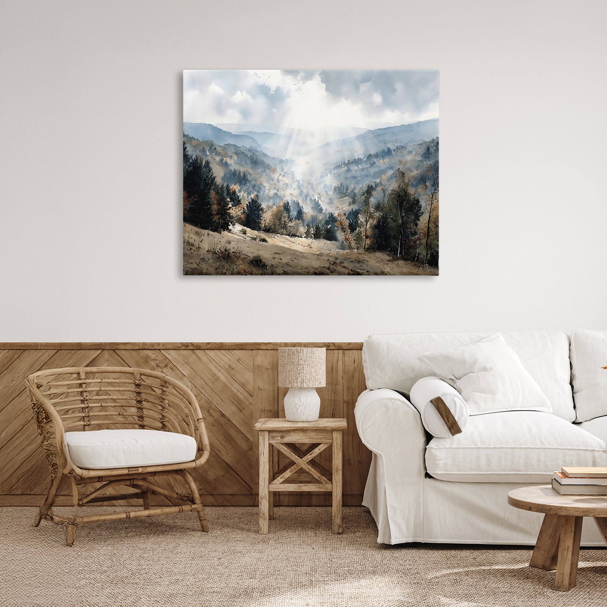 Stupell Industries Sunlit Fall Valley Beams Canvas Wall Art, design by Franklyn Gregory