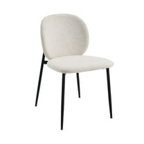 Acme Furniture Klaus Side Chair (Set-2) in White Boucle & Black Finish