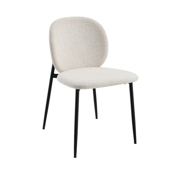 Acme Furniture Klaus Side Chair (Set-2) in White Boucle & Black Finish