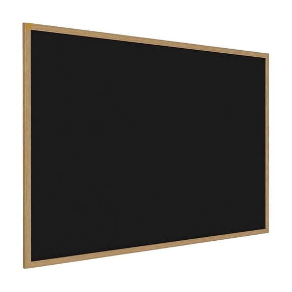 Pemberly Row Wood 3' x 4' Rubber Bulletin Board with Wood Frame in Black