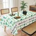 thumbnail image 2 of St. Patrick''s Day Rectangle Tablecloth, 60 x 102 Inch Waterproof Lucky Shamrock Table Cloth, Washable Green Clover Table Cover for Holiday Party Picnic Dinner Decor, 2 of 6
