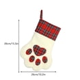 thumbnail image 3 of Ratfeit Christmas Paw Pet Stocking, 15.3-Inch, Red Tartan Plaid Design, With Hanging Cord, Holiday Fireplace Ornament, Pet Gift Sack for Pets, 3 of 7