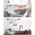 thumbnail image 5 of Turquoise Beige Stripe Kitchen Dish Towels for Drying Dishes Set of 3, Modern Art Horizontal Striped Waffle Weave Microfiber Hand Tea Bathroom Towels Quick Dry & Absorbent Towel 12x12, 5 of 7