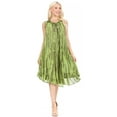 thumbnail image 5 of Sakkas Nora Sleeveless Embroidered Short Tie Dye Caftan Dress / Cover Up - 2-ForestGreen - One Size, 5 of 5