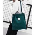 thumbnail image 1 of Bolso de compras de pana coreana, bolso de lona para mujer, bolso de hombro literario de gran capacidad, 1 of 6