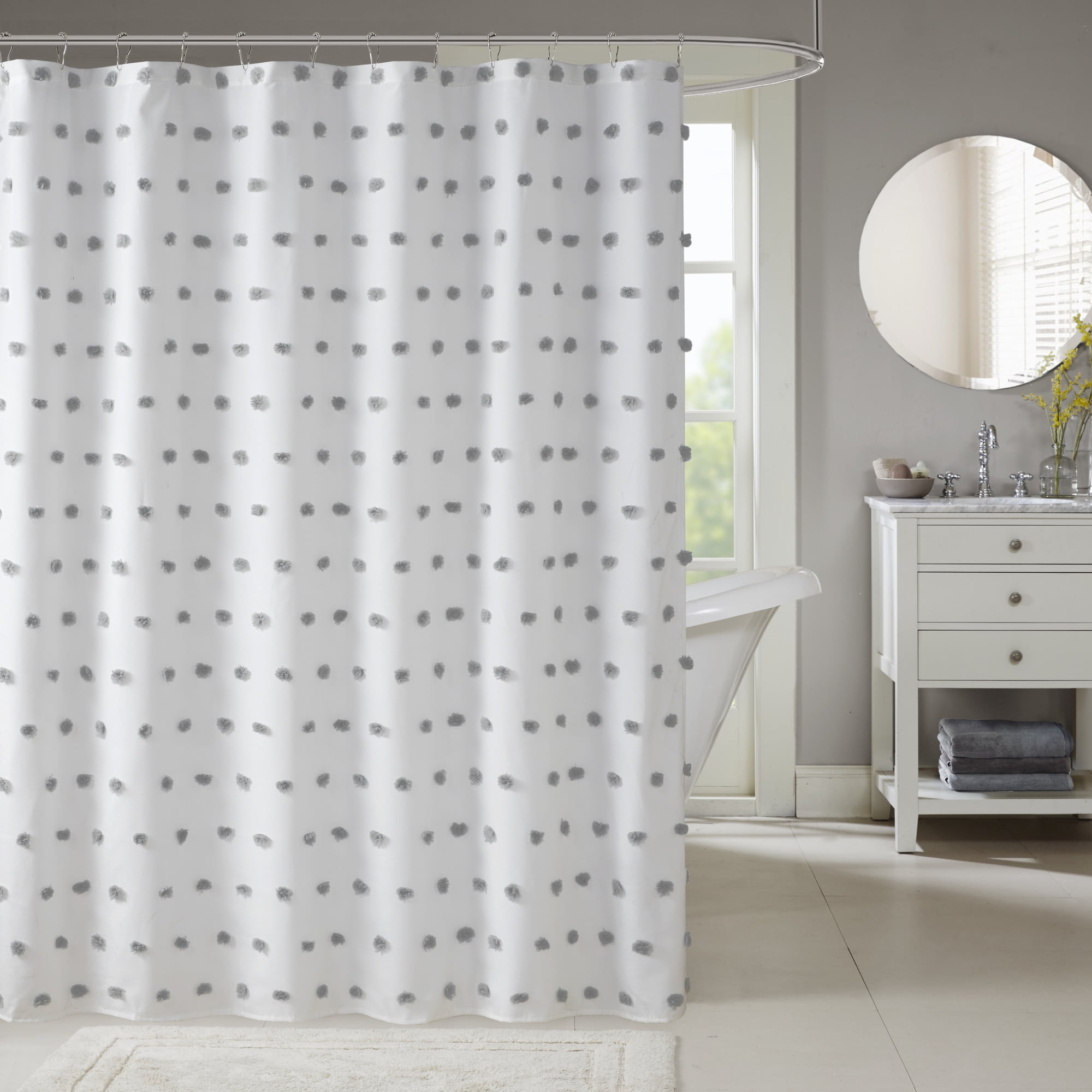 Home Essence Ashley Shower Curtain, Grey, 72x72"