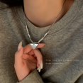 thumbnail image 2 of Collares con inicial en capas para mujer o hombre, cadena de plata de ley, cadena en capas, collar de gargantilla simple y lindo Rojo Verde, 2 of 5