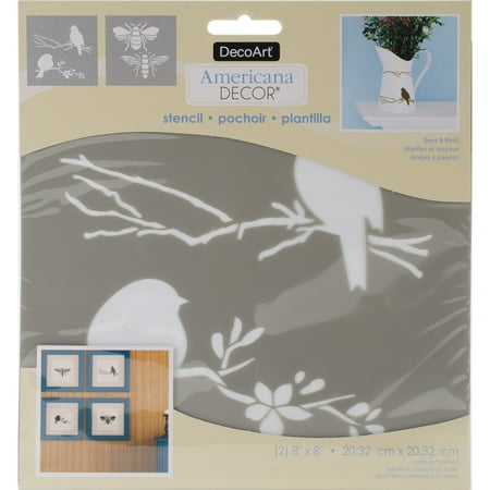 Decoart Americana Decor Stencil 8x8 Bees Birds Walmart Com