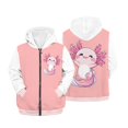 thumbnail image 6 of chaqlin Girls' Fashion Hoodies & Sweatshirts Cute Axolotl Full-Zip Hoodie Kids Long Sleeve Hooded Jacket Casual Outerwear with Pockets Fall Winter Clothes, 6 of 7