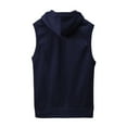 thumbnail image 2 of Loyisvidion Men Sleeveless Solid Hooded Waistcoat Slim Jacket Blouse Tops Shirt Navy 2Xl, 2 of 7