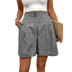 thumbnail image 2 of Pantalones Cortos de de Cintura Alta y Pierna con Bolsillos para Mujer, de Verano Gris Oscuro L, 2 of 7