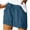 Dark Blue, variant on Women's High Waisted Shorts with Elastic Waistband, Adjustable Drawstring & Side Pockets - Casual Summer Comfort Fit Everyday Wear Pink XL