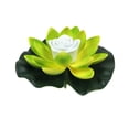 thumbnail image 3 of Luz de loto flotante LED impermeable flor lámpara estanque piscina decoración verde, 3 of 7
