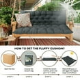 thumbnail image 6 of SDJPOI Porch Swing Replacement Cushion, 4" Thick Waterproof 2-3 Seater Bench Cushion with Backrest, Outdoor Swing Cushions for Outdoor Furniture（Dark Gray,70*40in）, 6 of 6