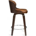 thumbnail image 3 of Dycanpo 26”Bar Stools Swivel, Wood Counter Height Bar Stools Set of 4 for Home Bar, Brown, 3 of 7