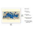 thumbnail image 2 of Mediterranean Network (Réseau Méditerranéen) - Route Map - France - Vintage Airline Travel Poster by Lucien Boucher c.1930 - Fine Art Matte Paper Print (Unframed) 20x26in, 2 of 4