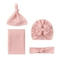 thumbnail image 1 of Xihbxyly Conjunto de Manta Envolvente de Algodón Suave, Gorro Turbante y Diadema con Lazo para Bebé, Transpirable y Agradable para La Piel, Ideal Como Regalo de Baby Shower o Accesorio Fotográfico, d, 1 of 7