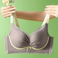 thumbnail image 2 of safuny Push Up Bra Everyday Bra Comfort Daily Brassiere Underwear Ultra Light Lingerie Woman Rings Buttons Yoga Nursing Clearance Khaki L, 2 of 5