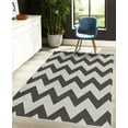 thumbnail image 4 of Shapes Decorative Rug, Chevron Pattern Classic Geometrical Horizontal Zig Zag Stripes Retro Artwork, Quality Carpet for Bedroom Dorm and Living Room, 6 Sizes, Dark Taupe, by Ambesonne, 4 of 4