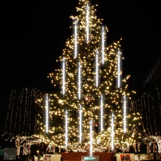 Outdoor Meteor Shower Lights, 30cm 10 Tube 360 LEDs Meteor Light