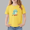 thumbnail image 2 of Piuwrlz Girl Graphic Shirts Tops Girls Short T-Shirts Sleeve Crew Neck Pullover Yellow Size 9-10 Years, 2 of 7