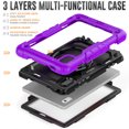 thumbnail image 7 of Case for Lenovo Tab M9 9.0 inch 2023 Released TB-310FU, 360 Rotating Stand Handle Pencil Holder Shoulder Strap Heavy Duty Shockproof Cover, Purple, 7 of 7