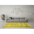 thumbnail image 3 of Ahgly Company Machine Washable Indoor Rectangle Trellis Yellow Modern Area Rugs, 8' x 10', 3 of 4