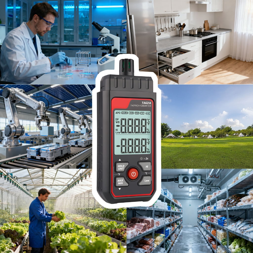 Miiottaa Quadruple Hygrometer Thermograph Perceivable Alarm Transportable Plan Various Environmental Monitoring