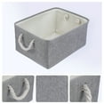 thumbnail image 2 of Unique Bargains Storage Bin with Handles for Closet Organizers Gray 16.1"x12.2"x7.9", 2 of 6