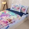 thumbnail image 3 of Metsweet Magical Horse Zipper Twin Comforter Sets with Fitted Sheet and 2 Pillowcases, Princess Butterfly Castle Unicorn Zipper Bedding Set, Light Blue,4-Piece,Navy Blue Reversible, 3 of 6