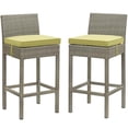 thumbnail image 1 of Modway Tabouret de Bar de Mobilier de Patio Extérieur en Rotin à 2 Conduits, Gris Pâle, 1 of 4