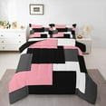thumbnail image 1 of Erosebridal Ensembles de Couettes Géométriques Roses, Couettes et Duvets Rectangulaires Chics, Ensemble de Literie Réversible Mode Moderne, Super Douillet Décoratif pour la Chambre, 2 Pcs, 1 of 8