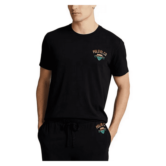 Polo Ralph Lauren Big andTall Short Sleeve Sleep Shirt, Black, 3X