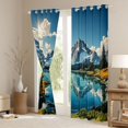 thumbnail image 3 of Castle Fairy Moutain Jungle Curtains Pack of 2 (42x84 Each) for Boys Girls,Nature Scenery Curtains Blackout,Blue Green Bedroom Curtains,Luxury Bedroom Decor, 3 of 6