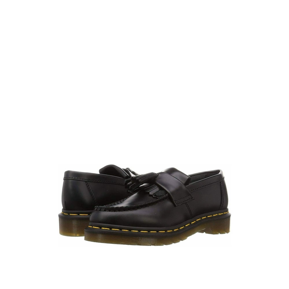 Dr. Martens - Dr. Martens Adrian Women's Yellow Stitch Leather Loafers ...