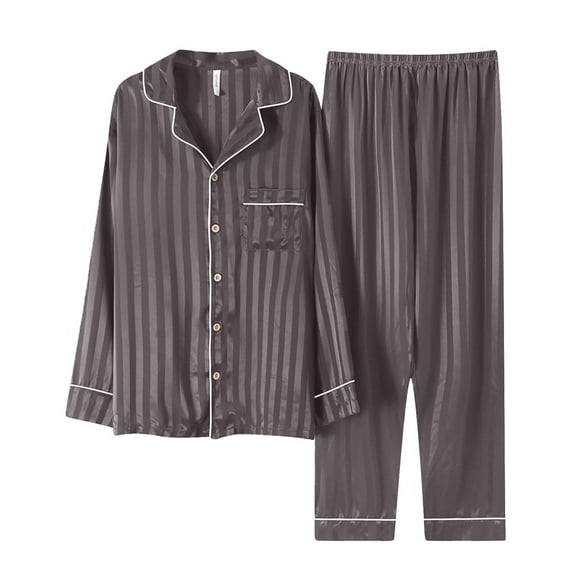 RUTAYY Family Matching Pajamas Solid Color Long Sleeve Silk Satin Sleepwear Button Closed Soft Comfortable Party Casual Vacation Sets