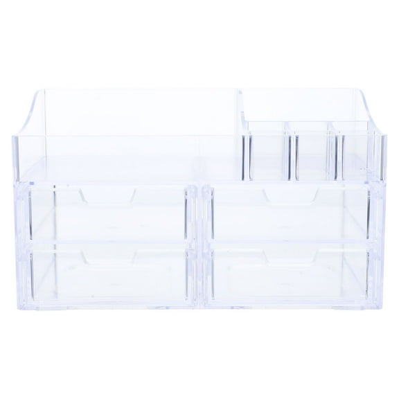 EXHUMKY Transparent ABS Makeup Organizer Vanity Cosmetic Storage Multi-Layers Practical Design