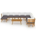 thumbnail image 2 of vidaXL 9 Piece Patio Lounge Set with Cushions Solid Acacia Wood, 2 of 8